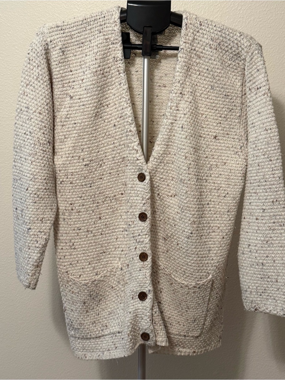 Arizona Jean Company Cream Speckled Crewneck Sweater